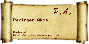 Peringer Ákos névjegykártya